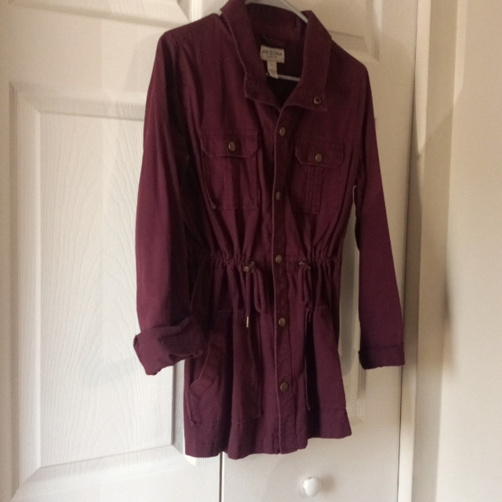 Arizona small maroon drawstring jacket